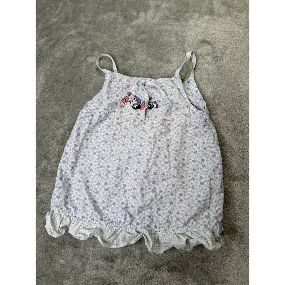 Vintage Disney Store Toddler Dress Y2K Floral  2T Embroidered Minnie